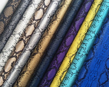 Hot Sales Leather Materials Snake Pattern Python Synthetic Eco-friendly PU Leather for Brand's Bags or Shoes Making