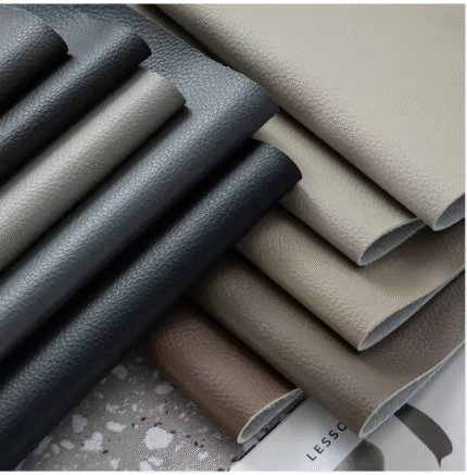 Premium Litchi Grain PU Interior Leather - Waterproof & Durable for Auto Seats, Sofas, and Decorative Projects
