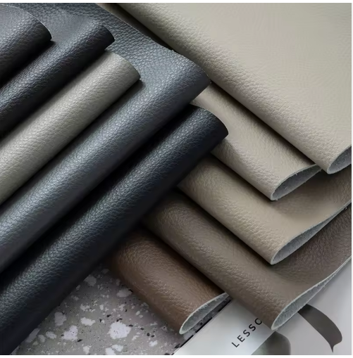 Premium Litchi Grain PU Interior Leather - Waterproof & Durable for Auto Seats, Sofas, and Decorative Projects